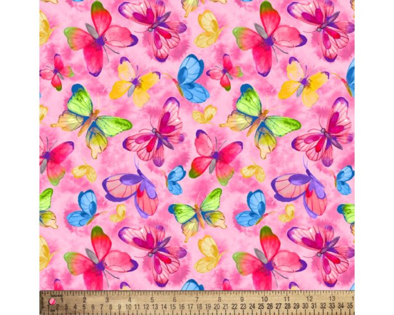 Butterflies Pretty and Colorful Cotton Fabric | By the Yard | Sewing and Crafting | 44 inches wide
